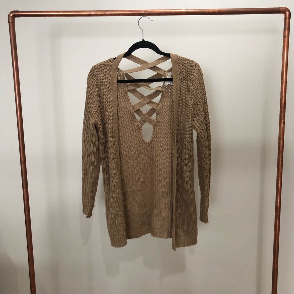 Tan cardigan